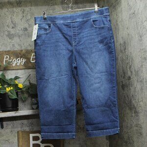 Gloria Vanderbilt Womens Amanda Pull On Capri Jeans Laredo Blue 20W